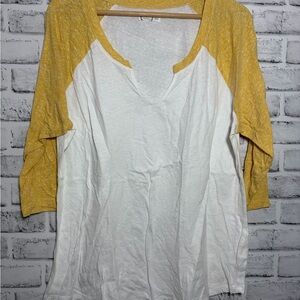 Maurices Yellow and White Long Sleeve Top